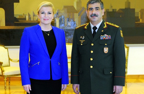 Azerbaijani Defense Minister meets President of Croatia